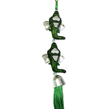 Ganesha Car Hanging (Green)