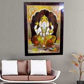 Ganesha (Rosewood Curved Painting)