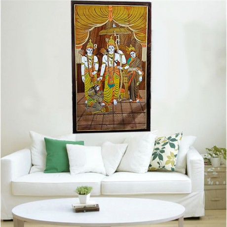 Ram Parivar (Rosewood Curved Painting)