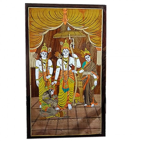 Ram Parivar (Rosewood Curved Painting)