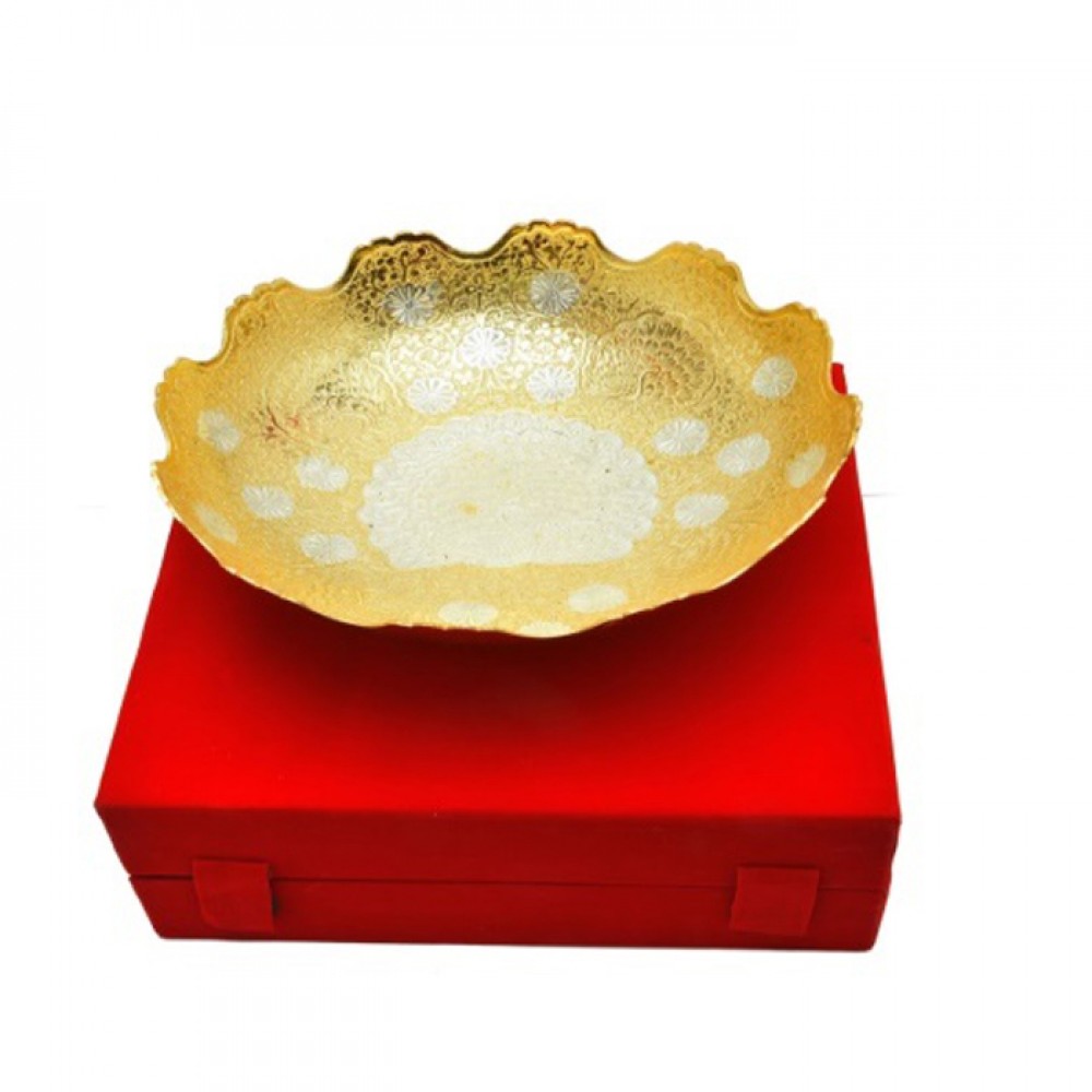 Silver & Gold Plated Fruit Bowl 10" Diameter Silver & Gold Plated Fruit Bowl 10" Diameter