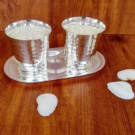 Hammer Glass Set 2 Pcs  (Silver Coated)