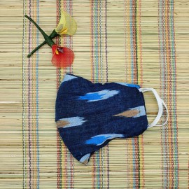 Ikkat & Handloom Cotton Masks (Blue Colour)