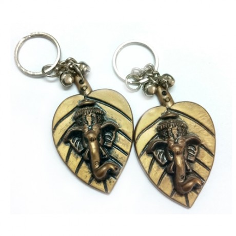 Ganesha with Leaf Key Chain