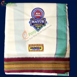 Pure White Cotton Dhothi (10*6 Size)