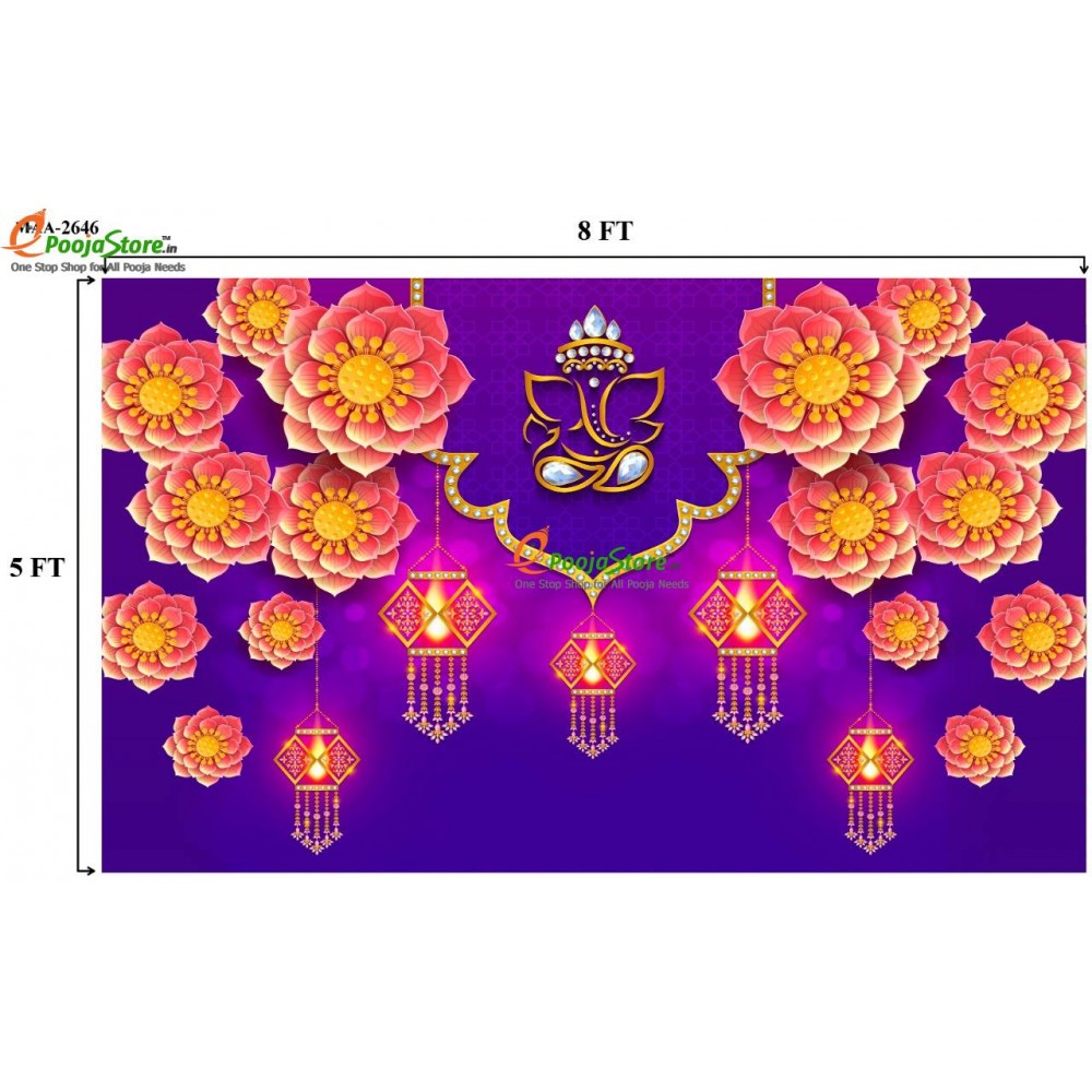 Ganesh Backdrop For Wedding / housewarming / Puja Decoration /Indian Traditional Decor / Pooja Backdrop Design Backdrop Cloth For Pooja Decoration Traditional Background Curtain Cloth for Festival size 5 Feet Height and 8 Feet width(5 * 8) Ganesh Backdrop For Wedding / housewarming / Puja Decoration /Indian Traditional Decor / Pooja Backdrop Design Backdrop Cloth For Pooja Decoration Traditional Background Curtain Cloth for Festival size 5 Feet Height and 8 Feet width(5 * 8)