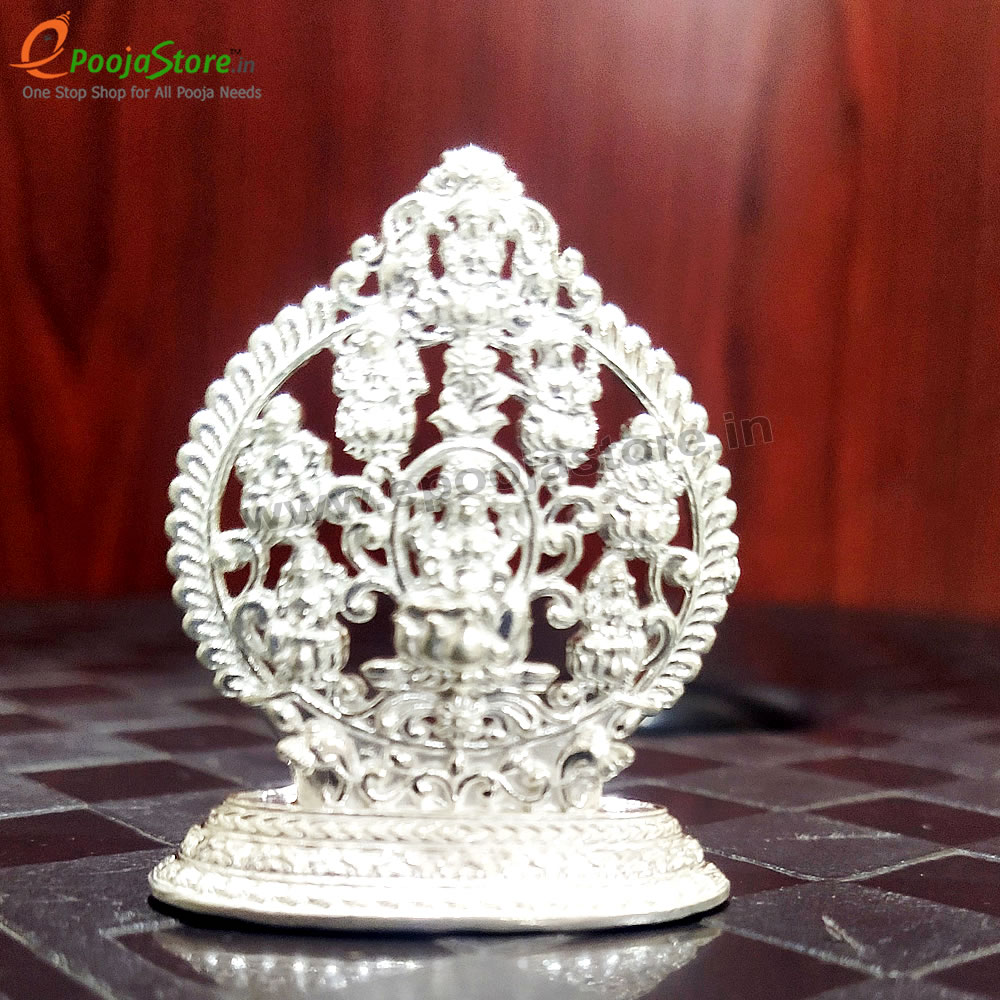 Pure Silver Ashtalakshmi idol / Prathima With Makarathoranam