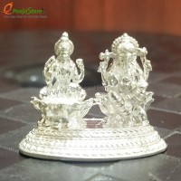 Pure Silver Lakshmi Ganapathi Idol / Prathima