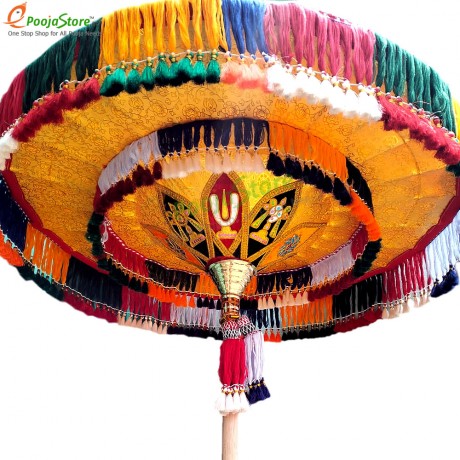 Temple Umbrella / Utsava Umbrella / Temple Kovli Kadai For God with Double Layered (4 FEET)