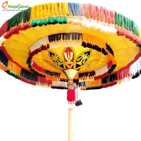 Temple Umbrella / Utsava Umbrella / Temple Kovli Kadai For God with Double Layered (4 FEET)