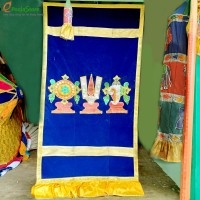Satin Perumal Temple Curtain, Temple Velvet Curtain (6*4 FEET)